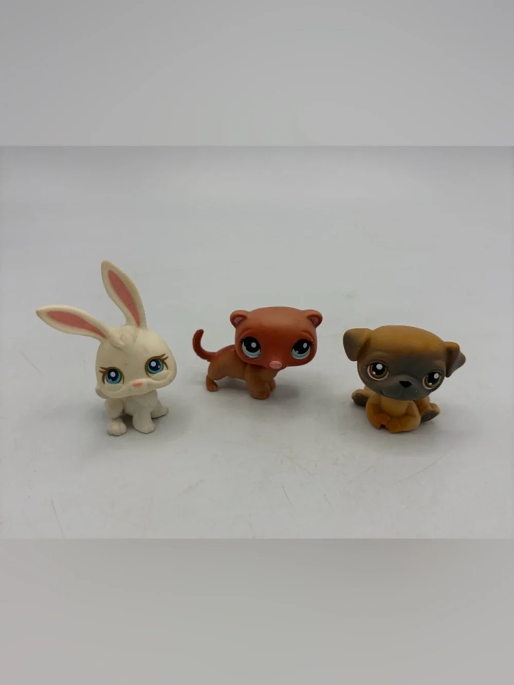 Authentic LPS Littlest Pet Shop Figure Brown Ferret #334 Pug #2 Rabbit #3